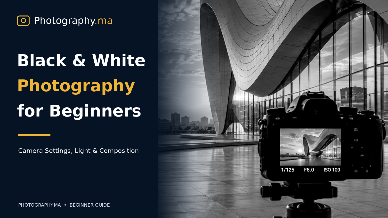 black and white photography for beginners Monochrome camera and mountain scene illustrating tonal contrast and light