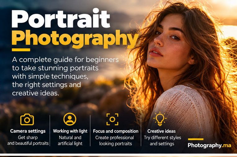 Portrait lighting for beginners with warm sunset side light