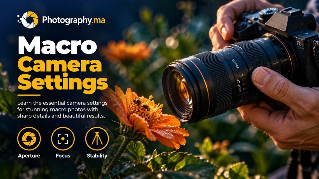 Macro photography for beginners camera settings with macro lens and flower.