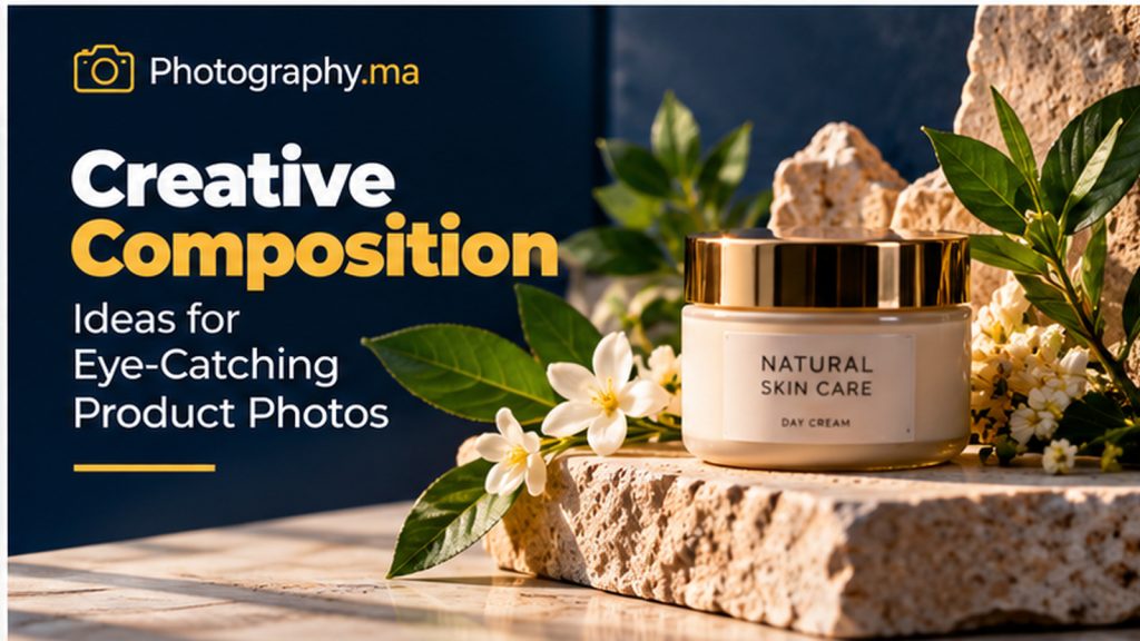Product photography editing example with skincare products and natural colors