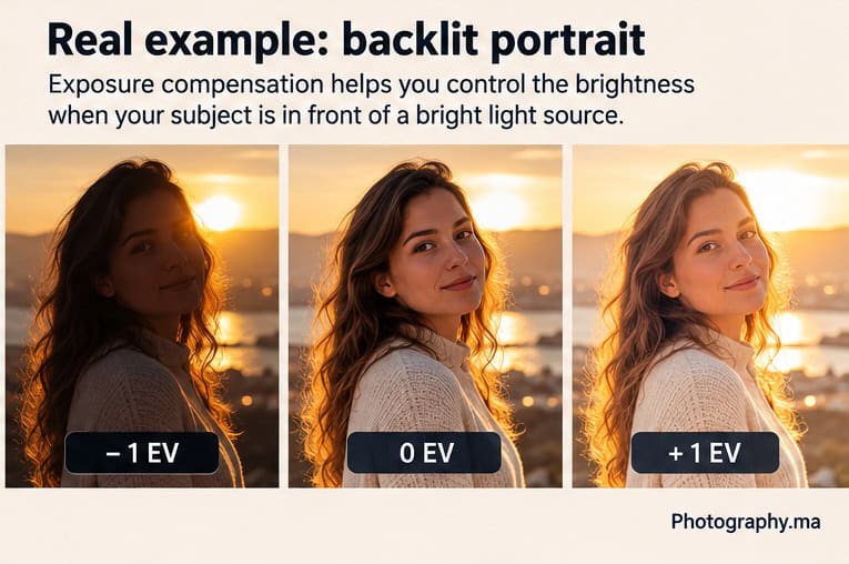 exposure compensation backlit portrait photography