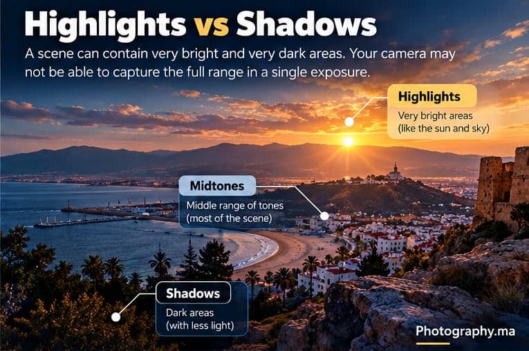 dynamic range in photography showing highlights shadows