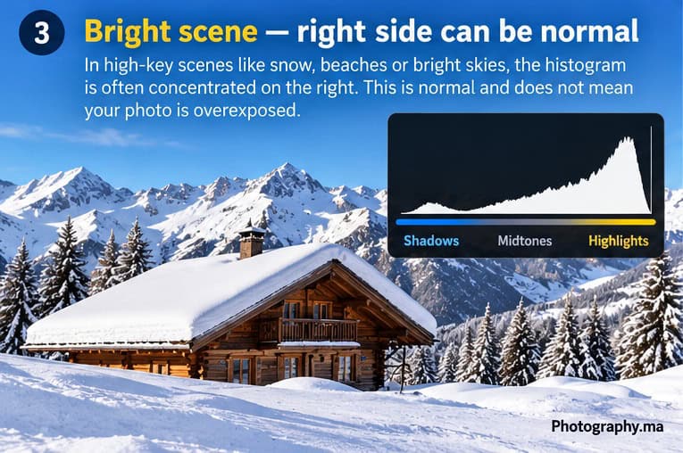 histogram bright scene photography