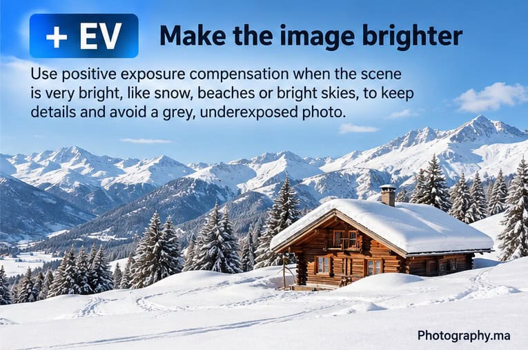 positive exposure compensation snow photography