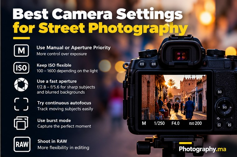 Street photography camera settings for beginners using a mirrorless camera