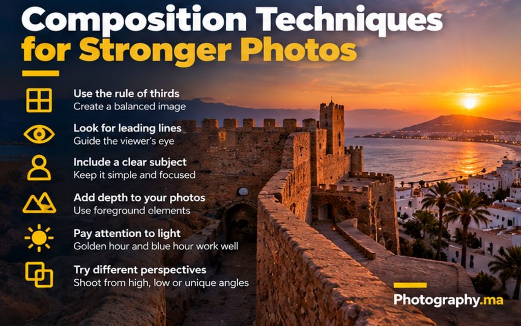 Travel photography composition techniques at a coastal fortress