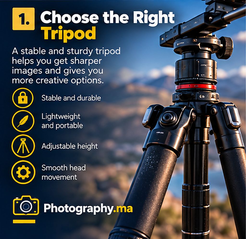 Tripod photography tips for beginners showing a stable outdoor setup