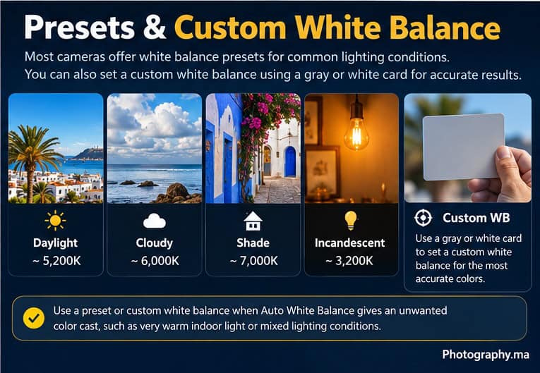 white balance presets custom photography
